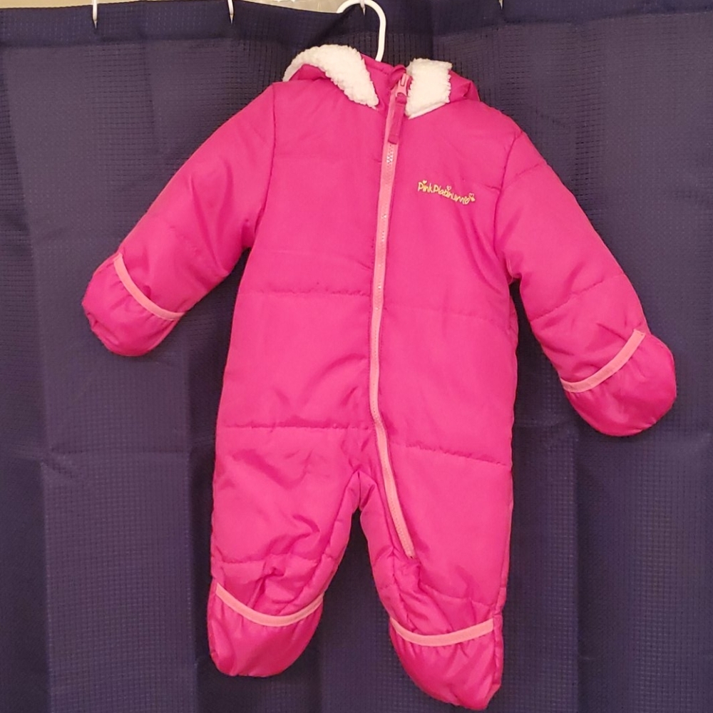 Pink snow suit